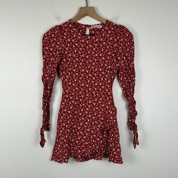 Reformation Lucita Floral Wrap Long Sleeves Mini Dress Sz 0 - Picture 3 of 9